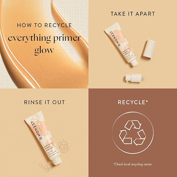 Honest Beauty Everything Glow Primer for All Skin Types | Preps, Brightens, + Hydrates Skin | 2 Types of Hyaluronic Acid, Watermelon + Apple Extracts | EWG Verified, Vegan + Cruelty Free | 1 fl oz