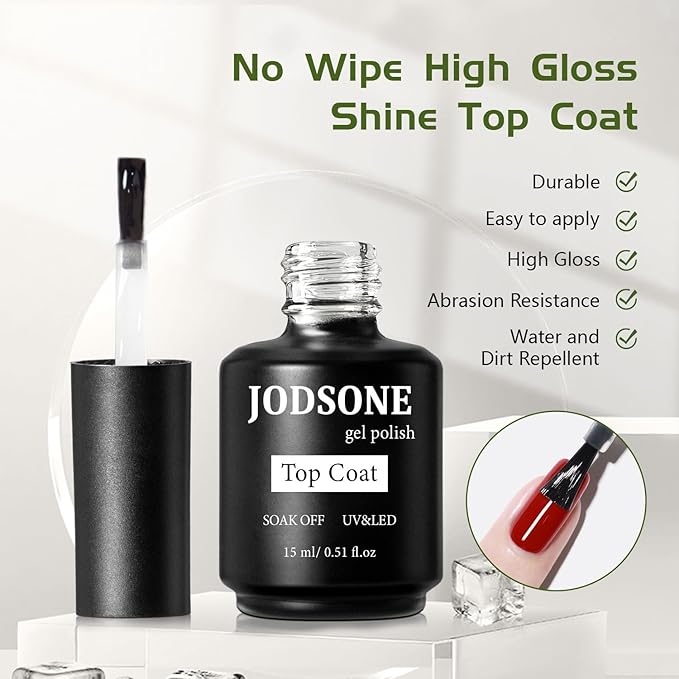 JODSONE Gel Nail Remover Quick Gel Nail Polish Remover and Base Coat Top Coat Simple Set is Suitable for Beginners to Try