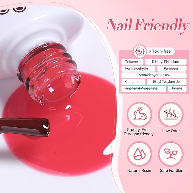 BORN PRETTY Jelly Gel Nail Polish Set,Sheer Nude Pink Natural Color Ice Transparent Tranlusent Gel Polish Kit for Salon Manicure and Nail Art DIY at Home 6PCS 7ml