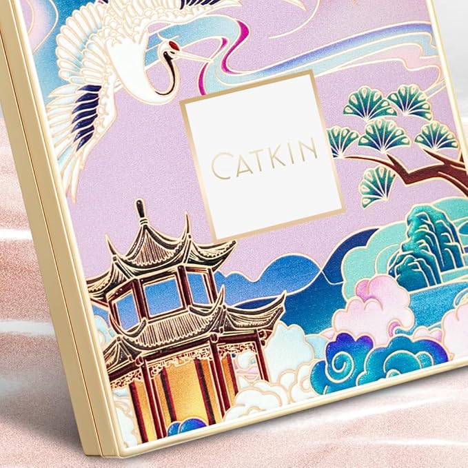 CATKIN Cheek Blush Bake Shimmer Pink Peach Multi Blusher Natural Powder Palette 10g (C04 Shimmer)