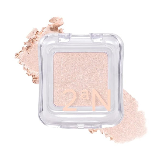 2aN Pure Glash Highlighter – Glass-Like Sheen Powder Highlighter for a Natural, Radiant Glow | Buildable, Long-Lasting, Lightweight Formula (SHELL, 0.8oz)