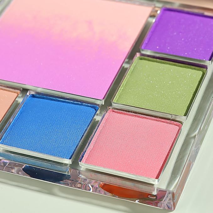 7 Colors Solid Fluorescent Neon Pigment Powder Set Gradient Iridescent Rainbow Palette Glitter Dust for Nail Art Gel Polish Mermaid Unicorn Rubbing Powder