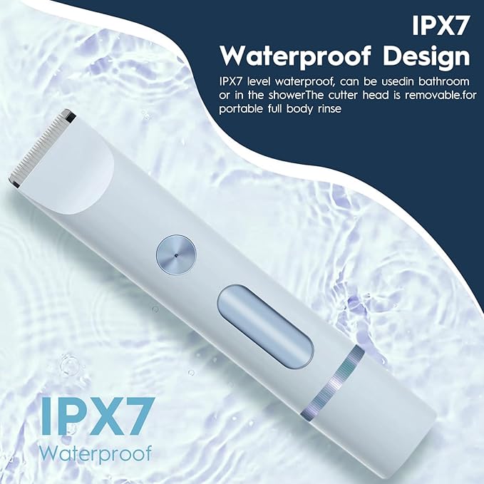 2025 Upgraded Dermave Bikini Shaver - 2 in 1 Bikini Trimmer for Women with LCD Display, Dual Head Cordless Electric Shaver, IPX7 Waterproof Wet/Dry Body Hair Trimmer for Face,Blue