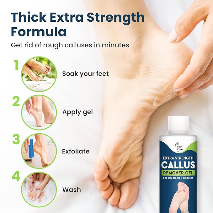 Tea Tree Oil & Citrus Detox Foot Soak with Epsom Salts & Callus Remover for Feet with Extra Strength Gel & Foot Pumice Stone Set