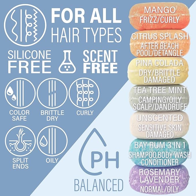 Bay Rum Shampoo Bar – Vegan, Sulfate-Free, Made in USA | 3-in-1 Men’s Shampoo, Conditioner & Body Wash | Ideal for All Hair Types | 60+ Washes, Travel-Friendly