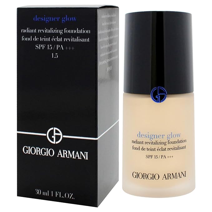 Designer Glow Radiant Revitalizing Foundation SPF 15 PA Plus - 1.5 by Giorgio Armani for Women - 1 oz Foundation