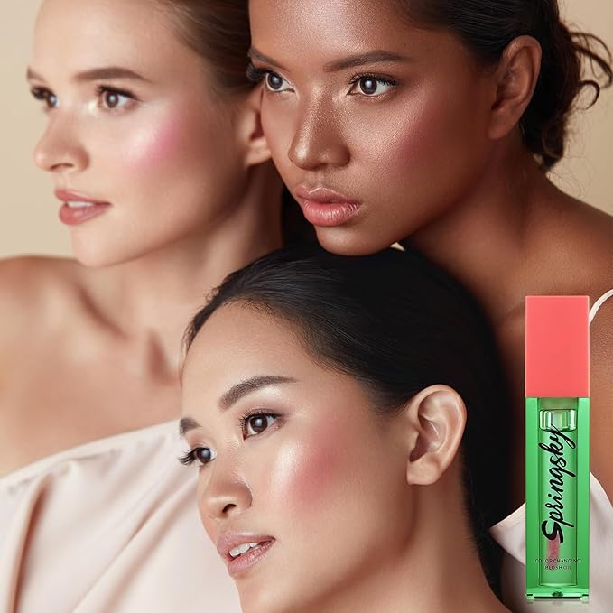 Color Changing Blush Oil, Liquid Blush Oil for Cheeks, Long-lasting Waterproof Blush, Dewy & Natural Flush Finish, Reacts to Your Skin's pH for a Customized Look