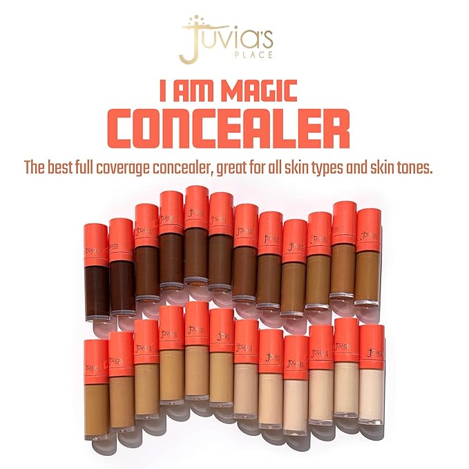 Juvia's Place I Am Magic Liquid Concealer - J10 Dark w/Cool, Olive Undertone/0.34 fl oz, Full Coverage Concealer, Makeup Concealer, Hydrating Concealer, Waterproof Concealer, Long Wear Concealer