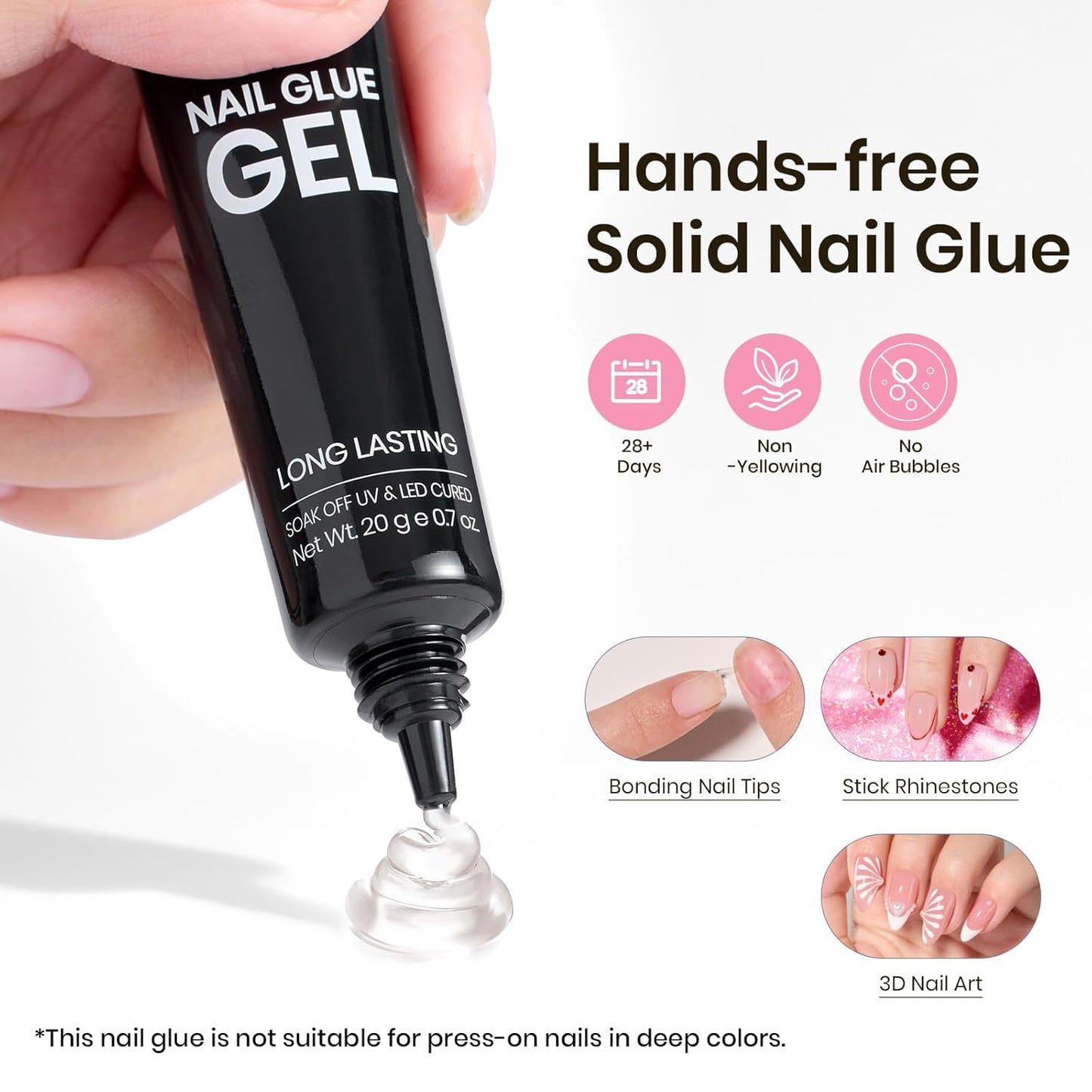 Beetles Tipex Gel Nail Kit, Medium Almond Nail Tips 224 Pcs 16 Sizes Pre-Building Pre-Etched False Nail Tips with Tipex Nail Glue, Mini Nail Lamp Thick Acrylic Nail Set Halloween Nails