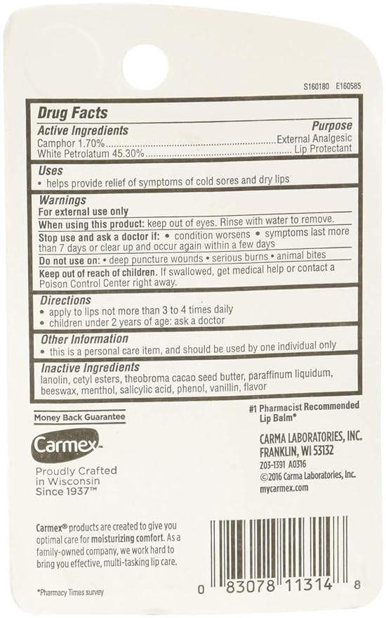 Carmex - Lip Moisturizing Tube, Original Balm - 0.35 Oz (3 each) Body Care/Beauty Care/Bodycare/BeautyCare...