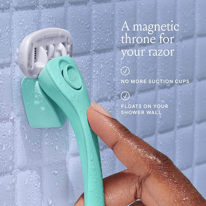 Billie Razors for Women Shave Kit – Razor + 4 x 5-Blade Razor Refills + Magnetic Holder – Minty