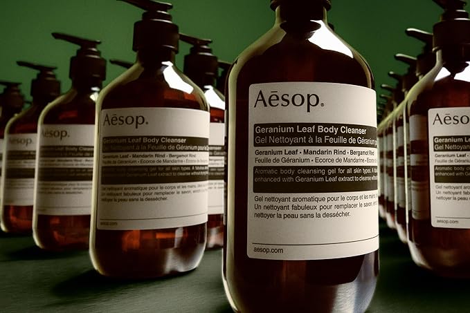 Aesop Geranium Leaf Body Cleanser | Non-drying Gentle Cleanser | Geranium Leaf, Mandarin Rind, Bergamot Rind | 16.9 oz / 500mL (Pack of 3)