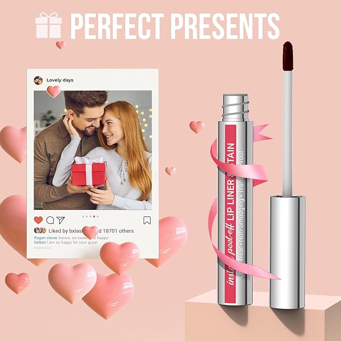 iMethod Natural Long Lasting Lip Liner - Peel Off, Waterproof Stay On All Day, Transfer-Proof, Highly Pigmented, Instant Peel Off Lip Stain Color, Rose