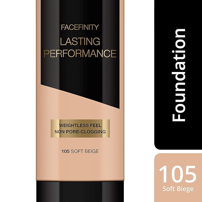 Facefinity Lasting Performance Foundation - 105 Soft Beige by Max Factor for Women - 1.18 oz Foundation