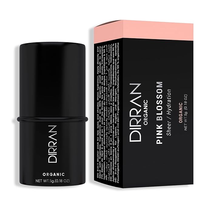 3 in 1 Natural Ingredient 90% Organic Blusher Stick For Lips, Eyes, & Cheeks, Hydration And Natural Beauty Apply directly And Blend With Fingertips, Small Enough to Carry (PINK BLOSSOM)