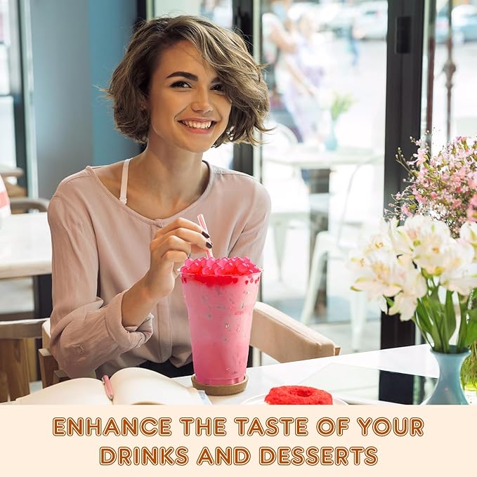 Fanale Watermelon Popping Boba Pearls, Vegan, Non GMO, Gluten Free, Fat Free, Perfect for Bubble Tea, Smoothies, Ice Cream, Desserts, and Beverages.