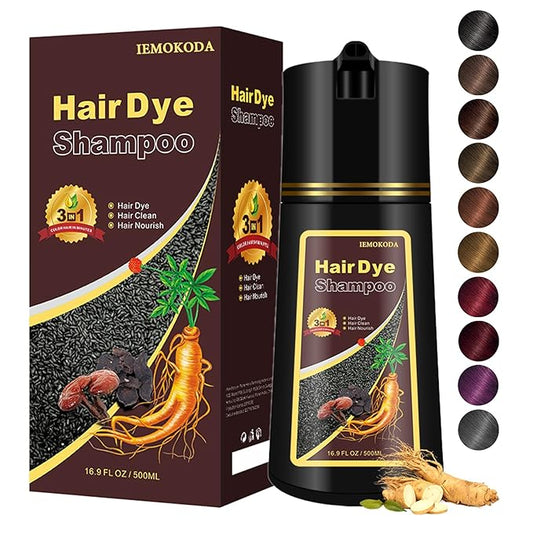 Dark Coffee Hair Dye, Hair Dye Shampoo for Men and Women, Hair Color Shampoo For Home Use, Shampoo Para Canas, Hair Dye Shampoo 3 in 1, 16.9 Fl Oz (Dark Coffee)