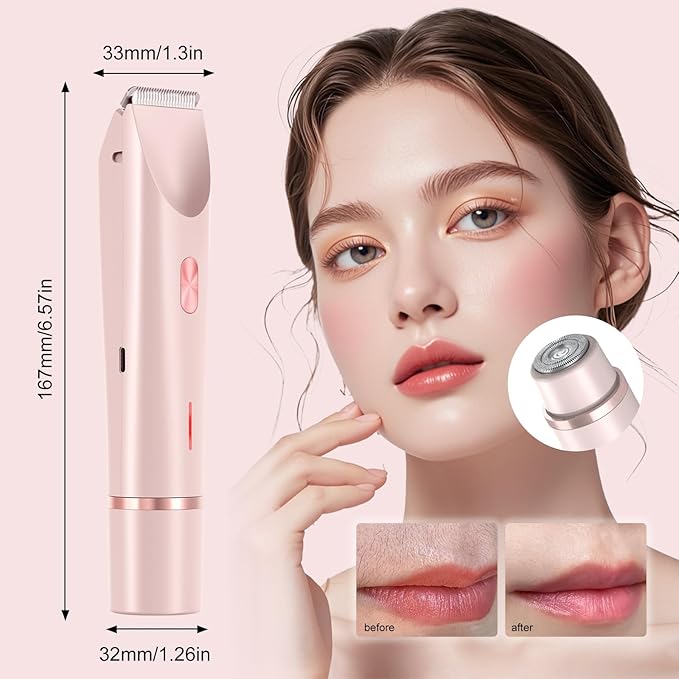 Bikini Trimmer for Women,Dermave Bikini Shaver,Electric Razors for Women Pubic Hair (Pink)