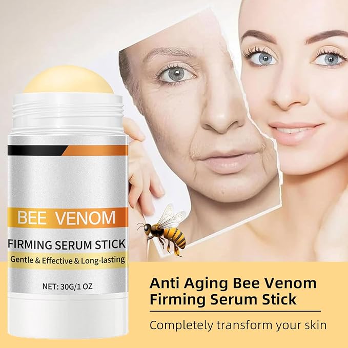 Bee Venom Firming Serum Stick, 2PCS Anti-Aging Face Cream, Lifts and Tightens the Skin, Hydrating, Lifting & Restoring Skin Elasticity, Bee Venom Body Tightening Cream for Women & Men