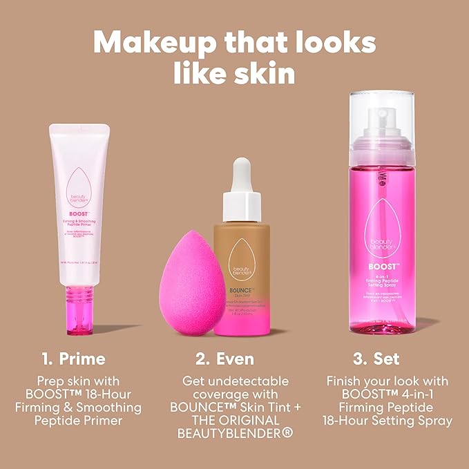 Beautyblender 12-Hour Always on Radiant Skin Tint, Breathable Serum Foundation Stays Put for All Day Long Wear, Infused with Hyaluronic Acid & Niacinamide, Light 1