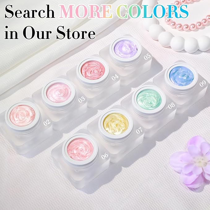 Double Rhythm 3D Nail Gel Pearl Solid Sculpting Gel for Nail Art Non-Sticky Hard Gel for Building Carving Molding Nail Extension Soak Off UV/LED Nail Art Salon Home DIY 0.5 Oz (Orange Pink-Silk 06)