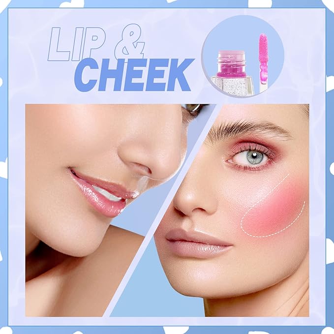 Color Changing Clear Liquid Blush for Cheeks and Lips, Moisturizing Multi-use Rouge Blush Gel, Magic Tinted Balm Waterproof Transparent Cream Liquid Blush, Glossy Shiny Finish Korean Blush Makeup -5ml