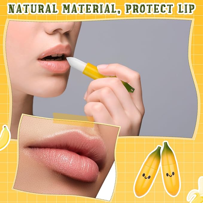 50 Pcs Employee Appreciation Gifts Bulk Banana Lip Balms Staff Appreciation Gift Bulk Lip Balm Gift Set Thank You Gift Lip Care Cream for Coworker Teacher Nurse Women Friend Baby Shower Favors