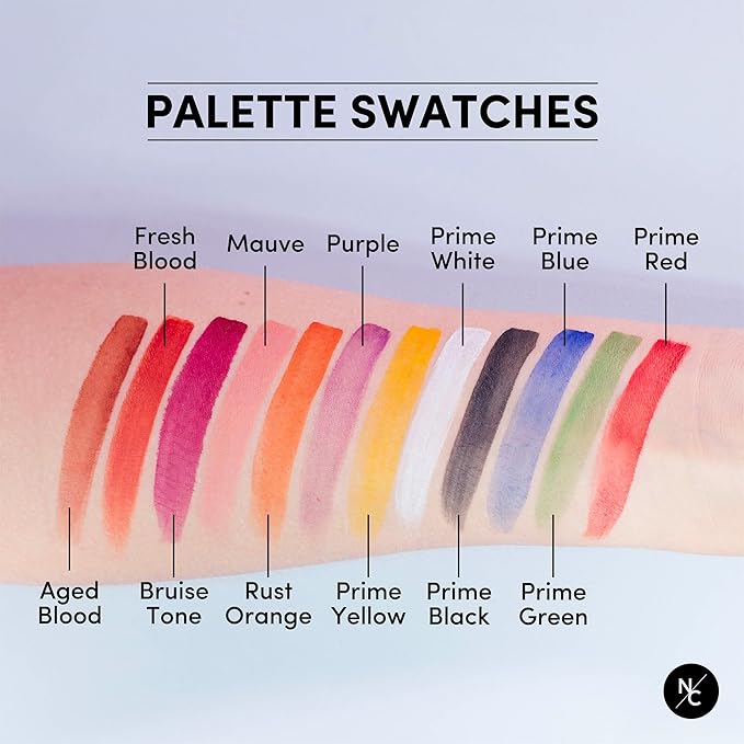 FX Alcohol-Activated 12 Colors Makeup Palette, Highly Pigmented Professional Makeup for the Stage, Film, Costumes, Cosplay, SFX, Performance Arts