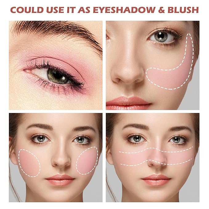 Boobeen Powder Blush, Single Color Blush Face Blush Palette Matte Baked Cream Blush Makeup Powder, High Pigment Pressed Blush for Create a Natural Cheek Flushed Look (06#)