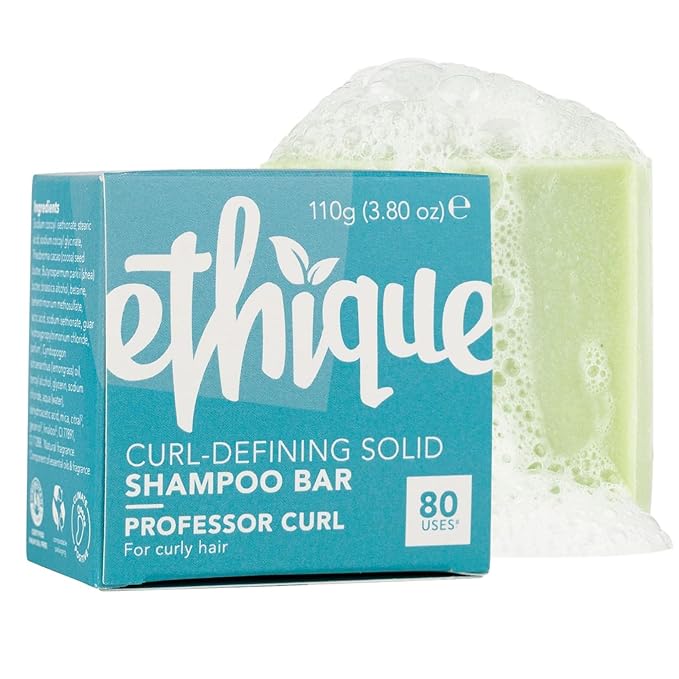 Ethique Curl Defining Solid Sulfate Free Shampoo Bar for Curly Hair - Professor Curl - Vegan, Eco-Friendly, Plastic-Free, Cruelty-Free, 3.88 oz (Pack of 1)