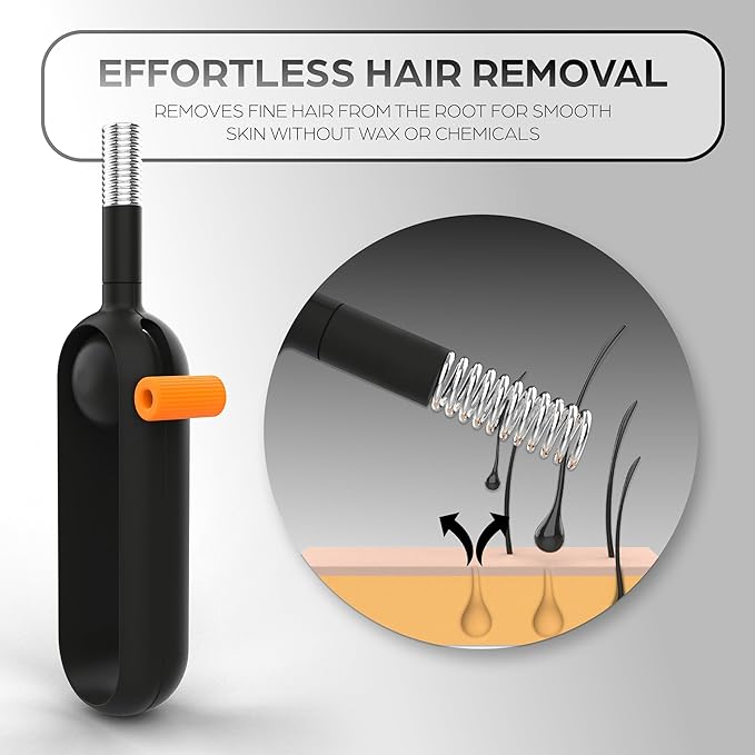 Epilady Precision Coil Tweezer, Facial Hair Remover with Ergonomic Design, Hair-Removal Tool for Upper Lip, Chin, and Face, Portable Tweezers for Facial Hair