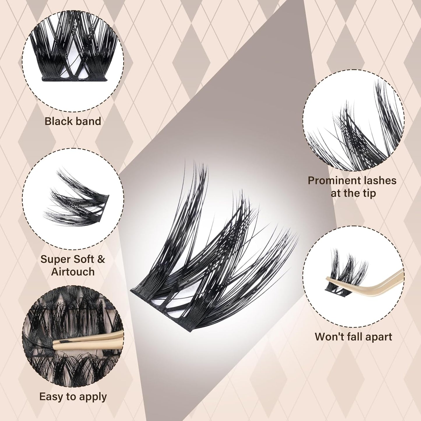 JMS&JMS 156Pcs Lash Clusters Lash Extension CC Curl Wispy Eyelash Clusters Natural Volume Eyelash Extensions Individual Lashes DIY for Beginner (8-18MIX)