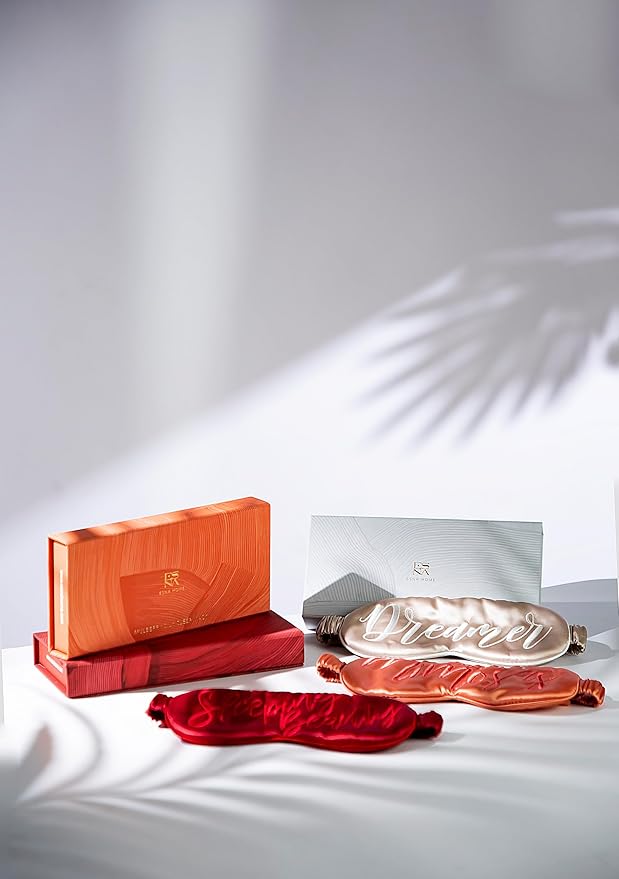 ESNA HOME Luxury Silk Sleep Mask | 22-Momme Mulberry Silk | Ultra Comfort | Deeper Relaxation | Present-Ready Packaging | Luxury Christmas for Her (Wake Me Up for Mimosas)