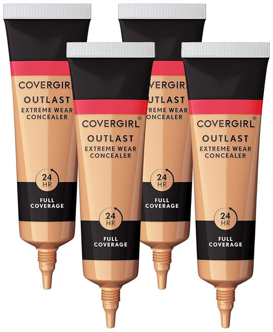 COVERGIRL Outlast Extreme Wear Concealer, Medium Beige 842 (Pack of 4)