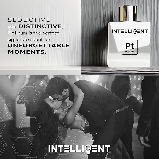 Intelligent Platinum Eau de Parfum | Cologne for Men | Sweet, Seductive, Striking | 3.4 Fl Oz (100 mL)