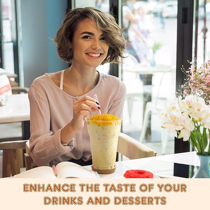 Fanale Lemon Popping Boba Pearls, Vegan, Non GMO, Gluten Free, Fat Free, Perfect for Bubble Tea, Smoothies, Ice Cream, Desserts, and Beverages.