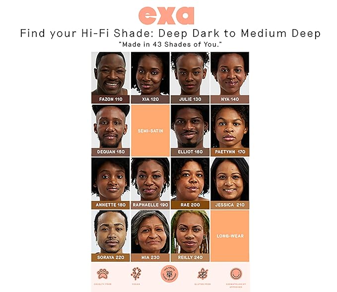 Exa Beauty - Natural High Fidelity Foundation | Clean, Vegan, Cruelty-Free Makeup (Annica 420)