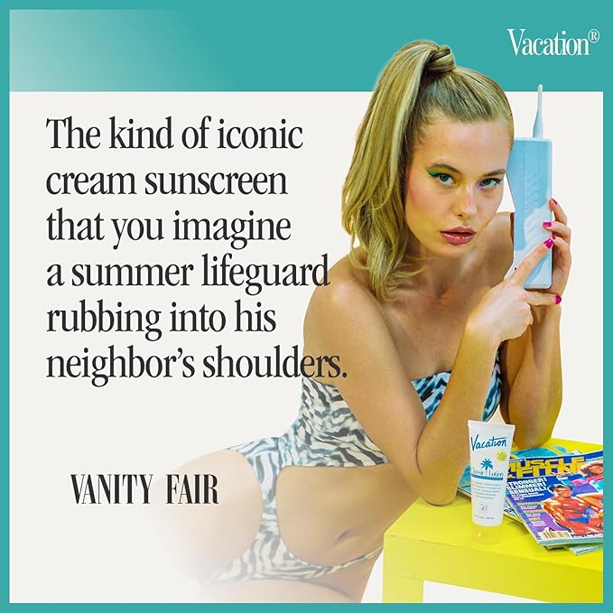 Vacation Classic Sunscreen Lotion SPF 50, Water-Resistant, Lightweight, Transparent on All Skin Tones, Dermatologist-Tested, Vegan, Travel Size, 3.4 Fl. Oz. (Value Pack of 3)