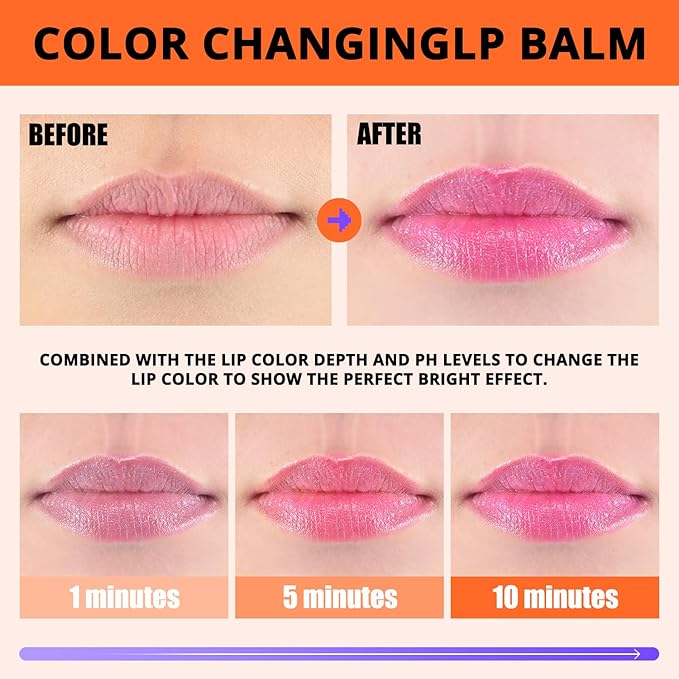 CHARMACY Magic Color Lip & Cheek Balm, PH Color Changing Blusher for Cheeks, Long Lasting Moisturizing Multi Use cream Waterproof Blush Makeup, BEATING HEART (#03)