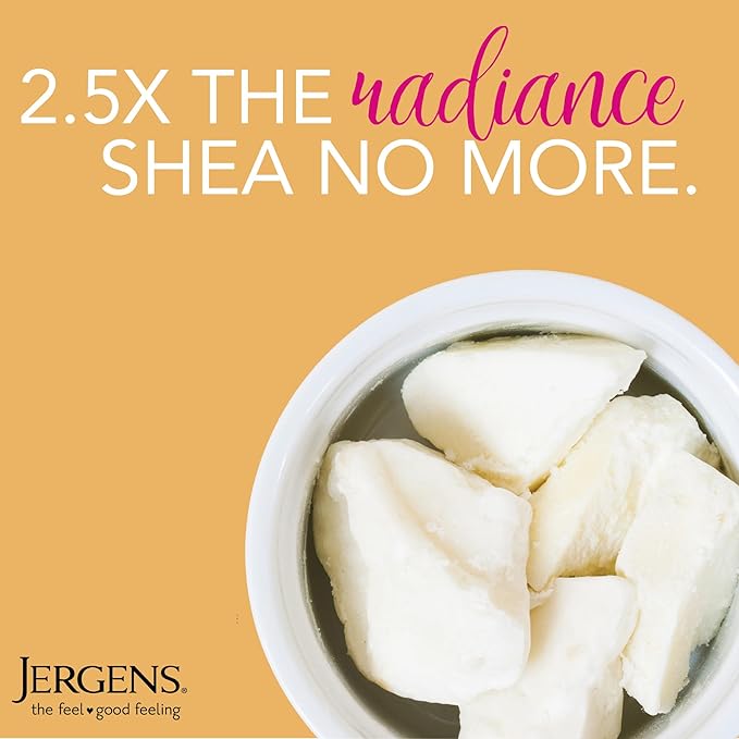 Jergens Shea Butter Hand and Body Lotion, Deep Conditioning Moisturizer, 3X More Radiant Skin, with Pure Shea Butter, Dermatologist Tested, 16.8 Oz, Pack of 3