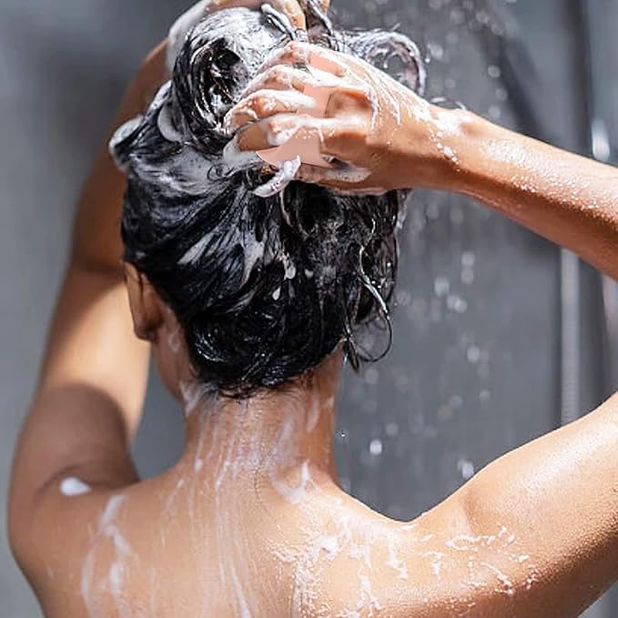 BTYMS 2 Pcs Solid Sillicone Scalp Massager Hair Shampoo Brush Scalp Scrubber Exfoliating Brush Hair Washing Brush Head Scrubber for Shower