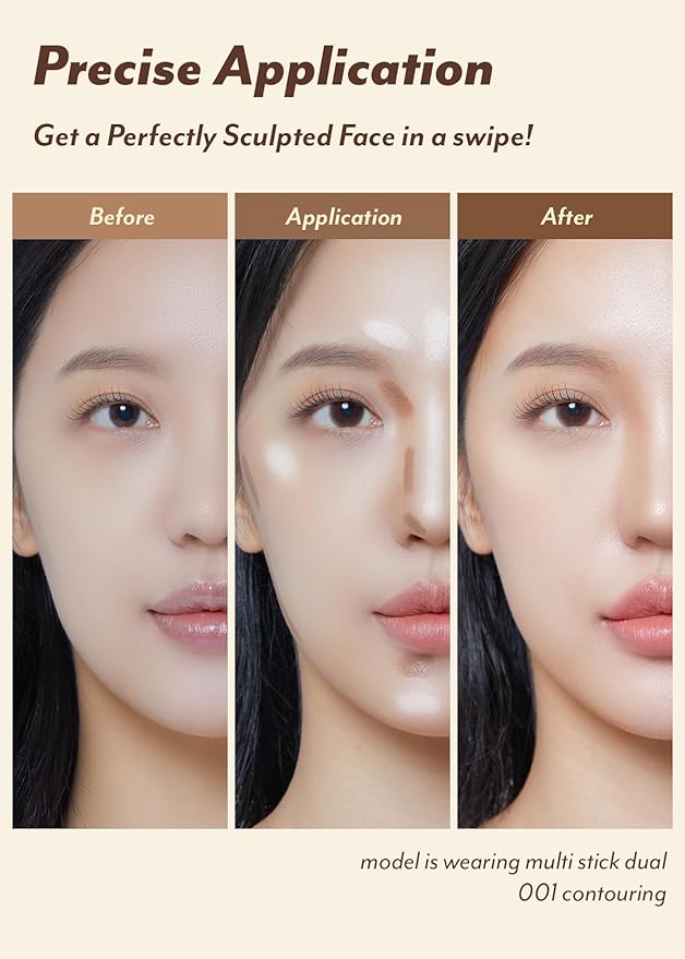 I'M MEME I'm Multi Stick Dual | Two Shade Shading and Highlighting Matte Finish | Suitable for Beginners Portable Size | 001 Contouring