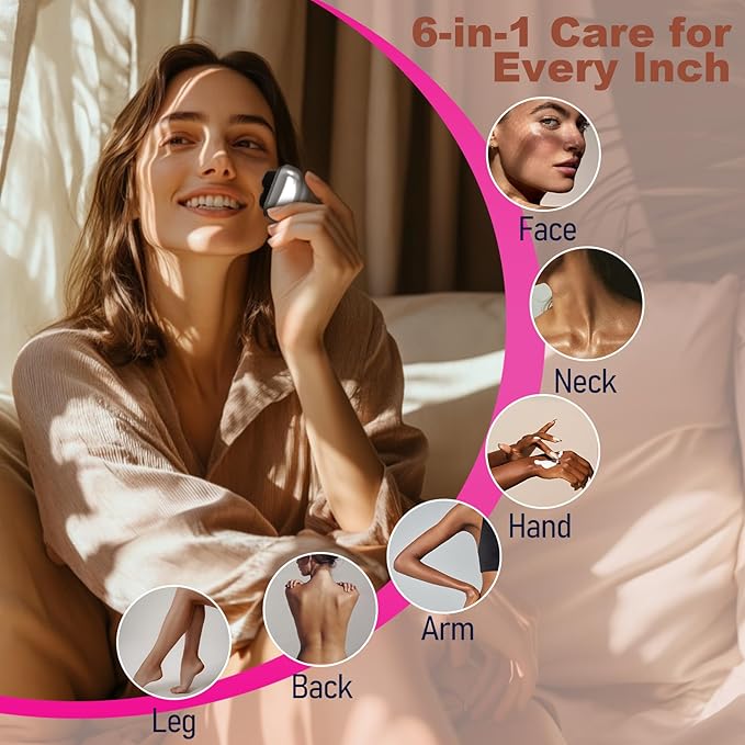 Facial Hair Removal for Women, 3D Floating Blade Rotary Razor, Wet/Dry Electric Shaver, Portable & USB Rechargeable Epilator Hair Remover for Face, Upper Lip, Chin, Arms & Legs (Beige)