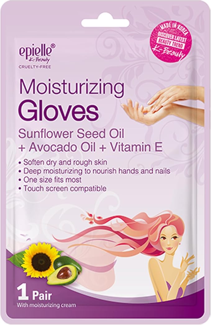 Epielle Hydrating & Moisturizing Hand & Foot Masks 12 Pairs, Relieve and Soften Dry Hands & Cracked Heels with Shea Butter & Sunflower Seed Oil, Korean Skin Care, Spa Set, Self Care Gifts for Women