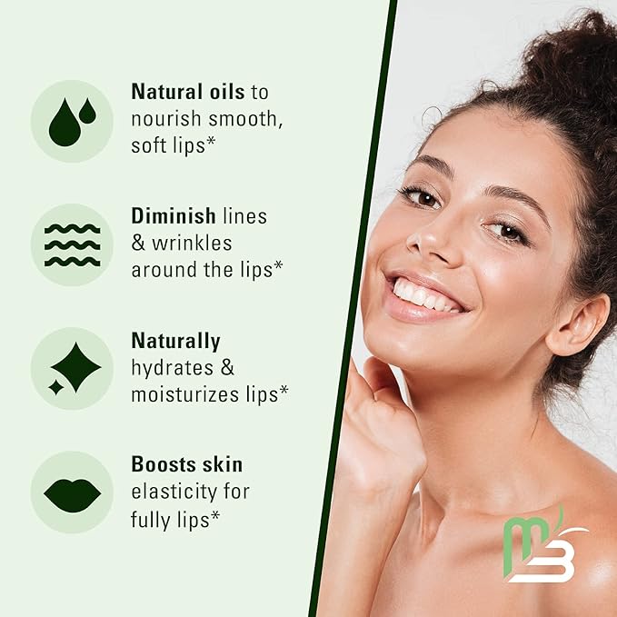 Collagen Lip Plumper Clinically Proven Natural Lip Enhancer for Fuller Softer Lips Increased Elasticity Reduce Fine Lines Hydrating Plump Gloss Lipstick Primer by M3 Naturals