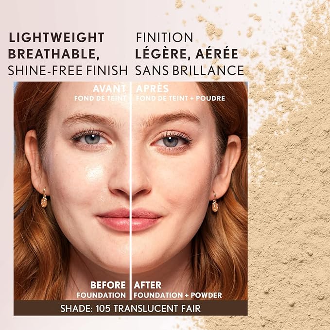 COVERGIRL Clean Invisible Loose Powder - Loose Powder, Setting Powder, Vegan Formula - Translucent Fair, 20g (0.7 oz) (Pack of 2)