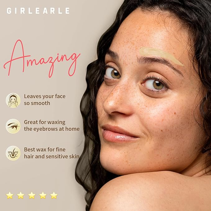 Hard Wax Beads, 1lb Wax Beans for Hair Removal, Hard Wax for Sensitive Skin at Home, Wax Refill Perfect for Eyebrow, Facial, Brazilian Bikini, Legs and Full Body for Women and Men (Cream)