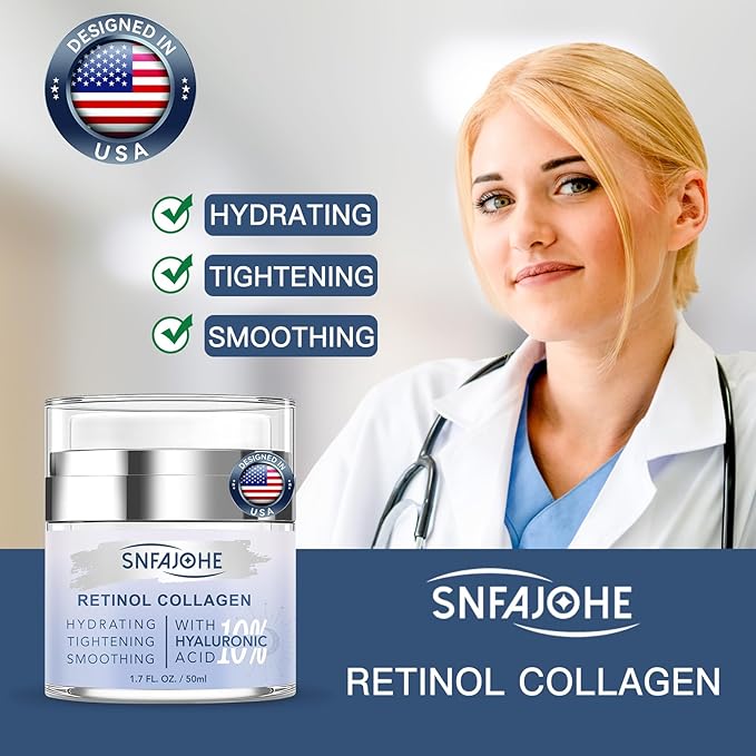 Instant Face Lift Cream with Retinol,Collagen & Hyaluronic Acid,Retinol Face Moisturizer for Wrinkles, Neck & Décolleté, Neck Firming Cream for Women & Men, 1.7 Fl Oz