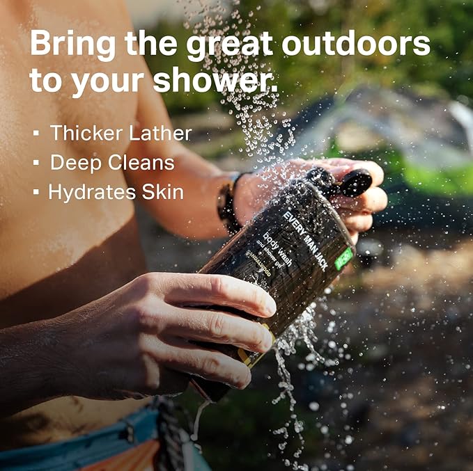 Every Man Jack Nourishing Sea Minerals + Citron Mens Body Wash for All Skin Types - Naturally Derived Ingredients - Cleanse and Hydrate Skin with Coconut and Glycerin - 24oz 2 Bottles