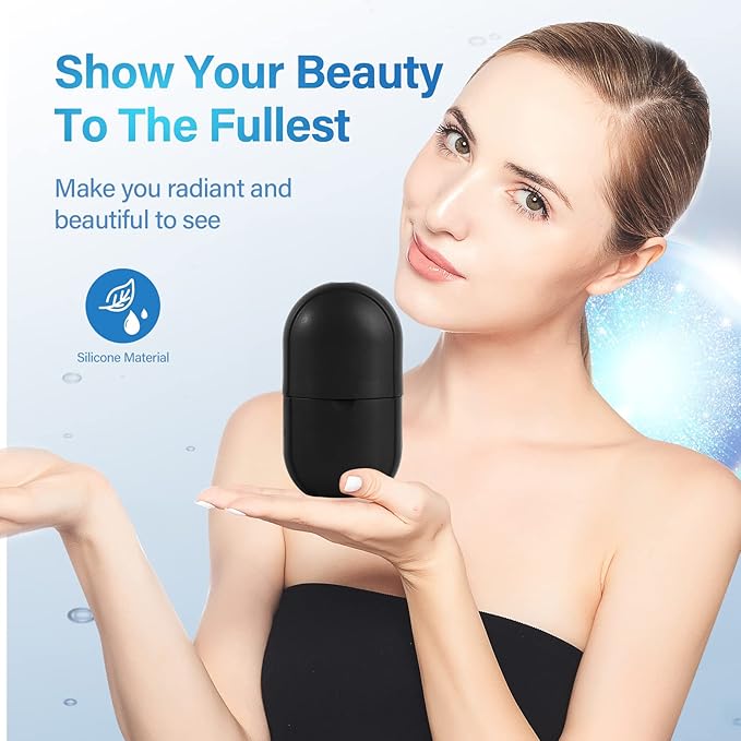 Ice Roller for Face Eye, Ice Roller Mold Face Skin Care Kit for Brighten Skin and Enhance Your Natural Glow Remove Fine Lines Shrink Pores Reduce Acne and Lubricate the Skin (Black)